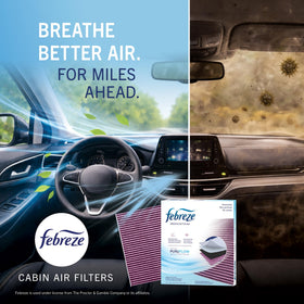 Febreze PUREFLOW lifestyle shot inside car highlighting fresher air