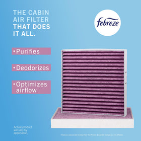 Febreze PUREFLOW side seal detail ensuring secure cabin airflow