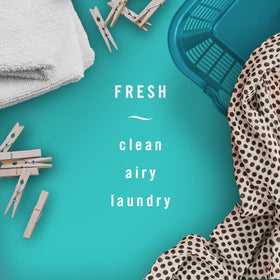 Febreze stay-fresh storage case open with spare clips to preserve fragrance potency