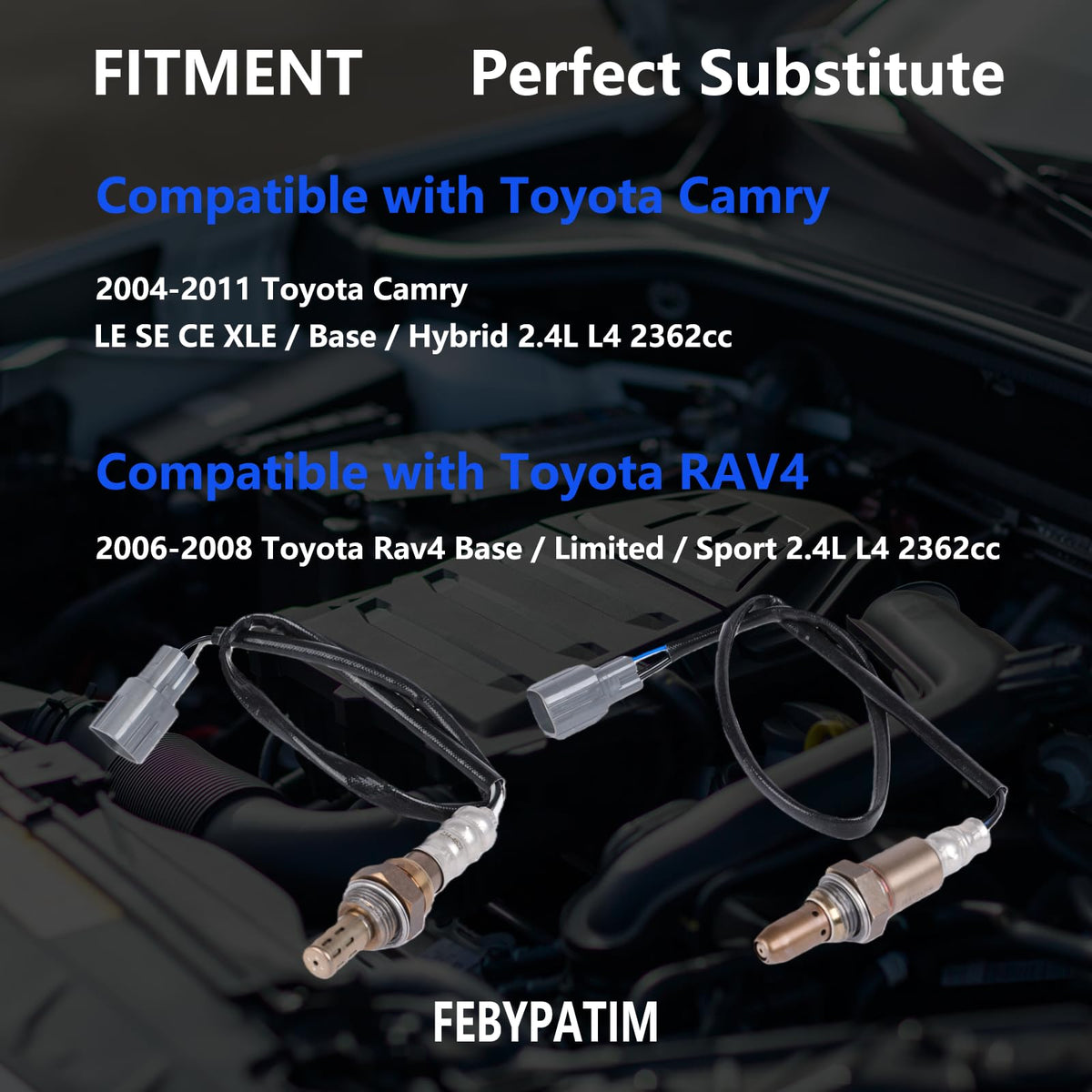 FEBYPATIM installed upstream sensor on engine illustrating direct-fit replacement benefit