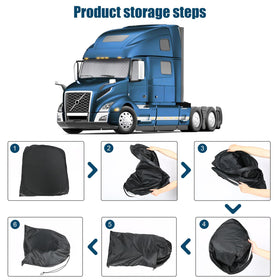 Federedevo folded shade stored behind seat, saves cab space