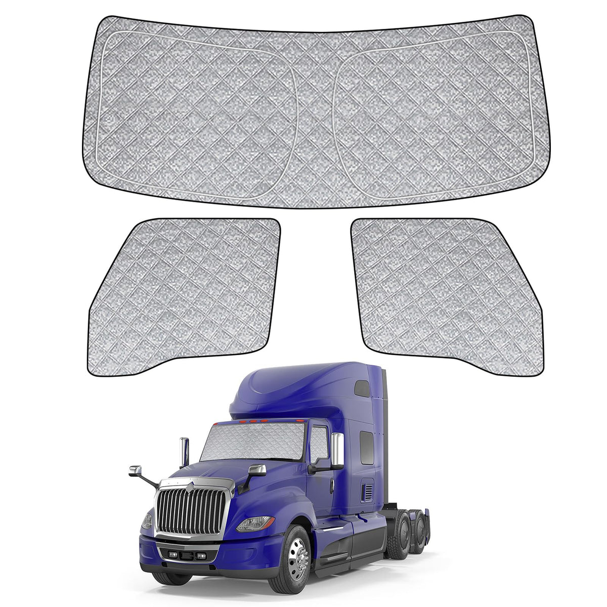 Federedevo front windshield shade installed showing full coverage and heat reduction