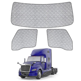 Federedevo front windshield shade installed showing full coverage and heat reduction