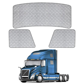 Federedevo front windshield shade installed, blocks sun and cools cab