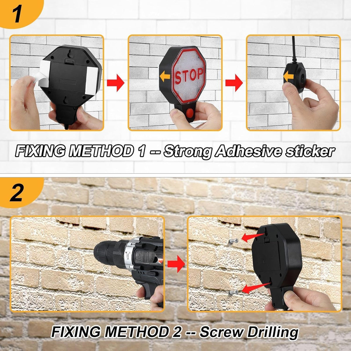 Feekoon mounted with included adhesive and anchors for simple installation