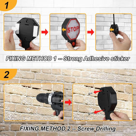 Feekoon mounted with included adhesive and anchors for simple installation