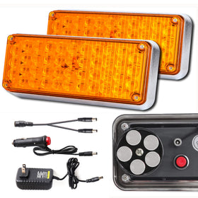 FEELOTAM front view showing amber strobe and lens for high visibility