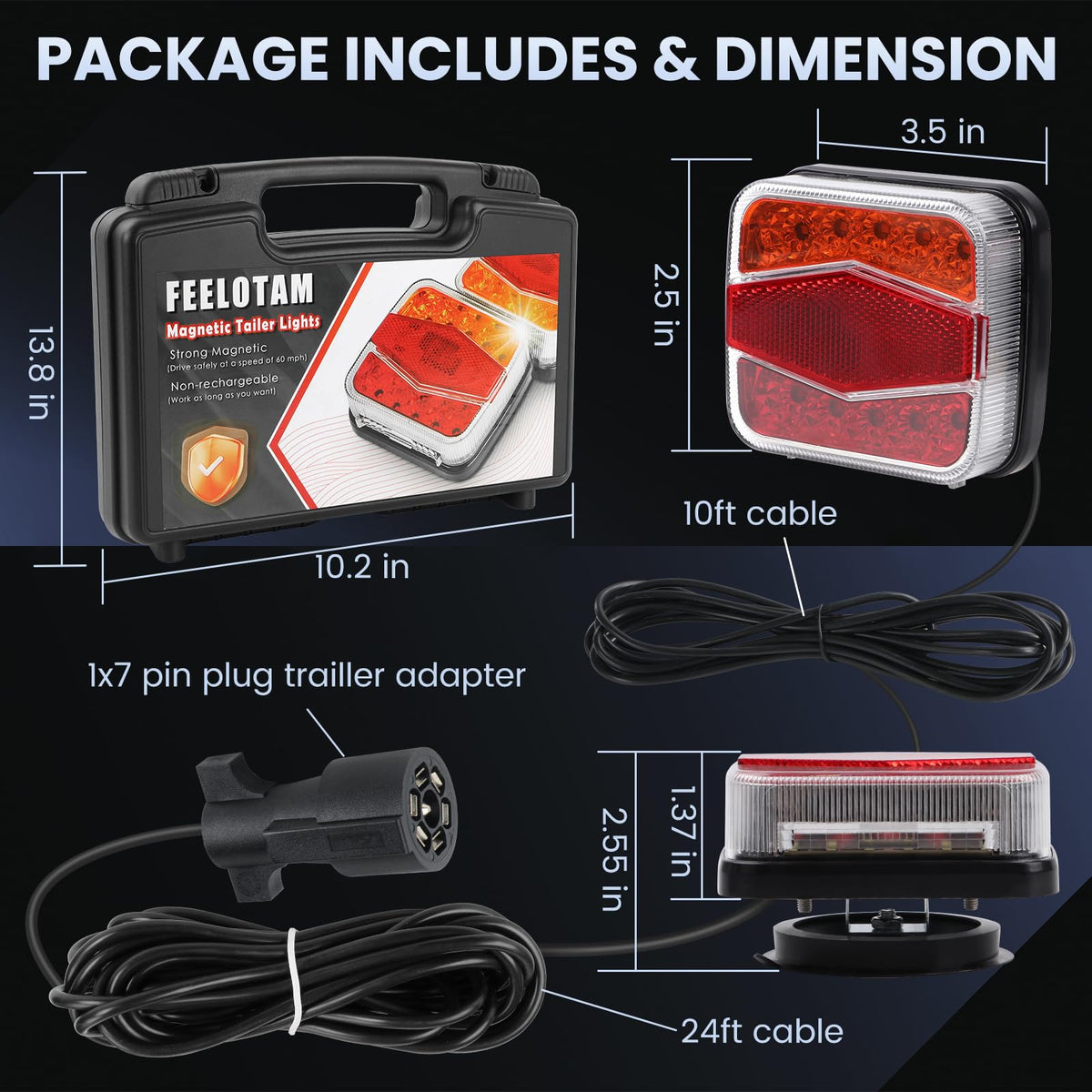 FEELOTAM license plate light and reflector providing clear road identification