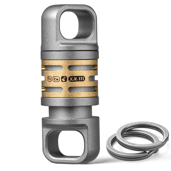 FEGVE front view of titanium keychain showing compact design and durability