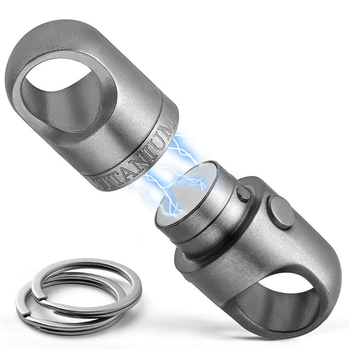 FEGVE front view showing titanium finish and compact design for secure carry