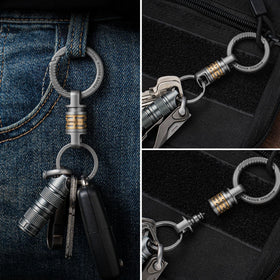 FEGVE keychain in use handing keys to valet for secure quick transfer