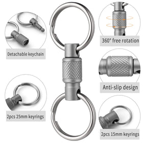 FEGVE keychain rotating swivel in motion to prevent key tangling