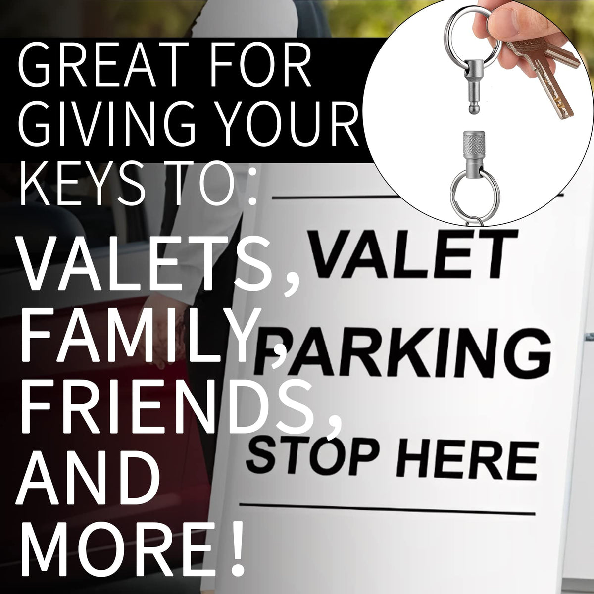 FEGVE keychain clipped to belt loop demonstrating hands-free everyday carry