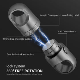 FEGVE rotated connector in action showing 360-degree motion to prevent tangles
