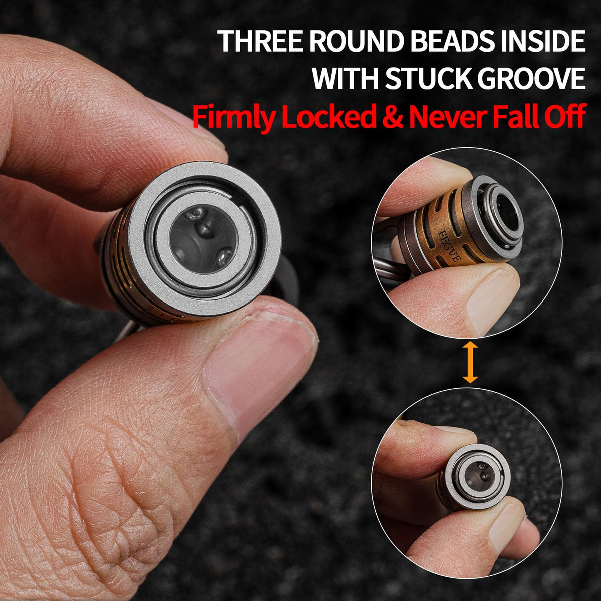 FEGVE two 1.1-inch titanium split rings included for easy key organization