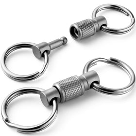FEGVE titanium keychain front view showing compact design and secure hold