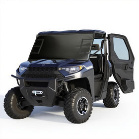 FEIJAZUM front view of cover fitted over windshield protects during transport