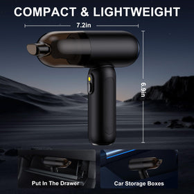 Feiltik in-car lifestyle shot cleaning seat crevice, ideal for on-the-go vehicle tidying