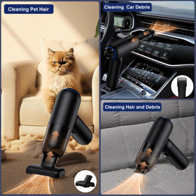 Feiltik LED light illuminating car crevice while cleaning, improves visibility in dark areas