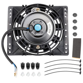 Fekuar front view of compact cooling fan showing slim design and high airflow