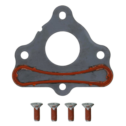 Fel‑Pro front view of thrust plate showing bolt holes and precise fit benefit