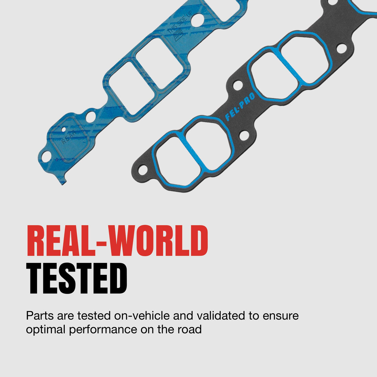 Fel-Pro label and part number closeup verifying MS 95392-1 fitment benefit