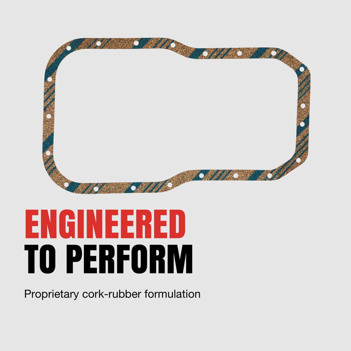 Fel-Pro gasket beside a ruler showing scale to confirm correct size and compatibility