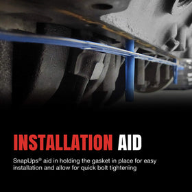 Fel-Pro snapups and torque limiter detail illustrating installation aids that hold gasket in place and prevent overtightening