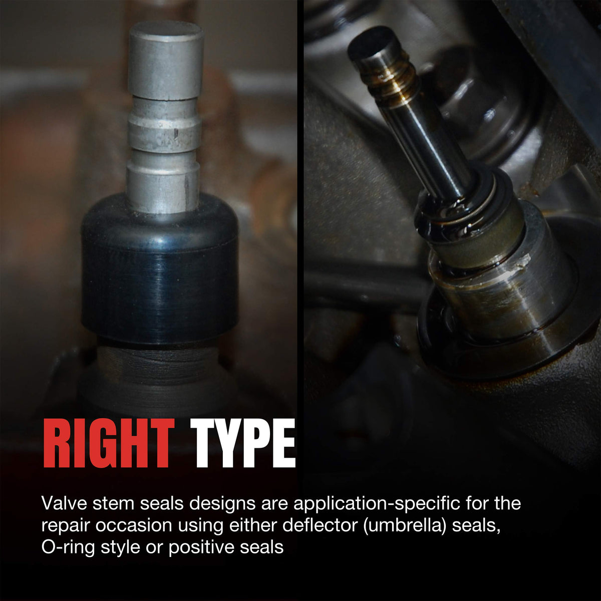 Fel-Pro installation tool installing a valve stem seal, protecting inner lip for reliable fit