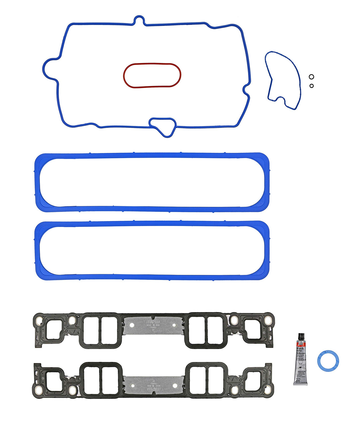 Fel-Pro front packaging showing complete intake gasket kit and correct fitment benefit