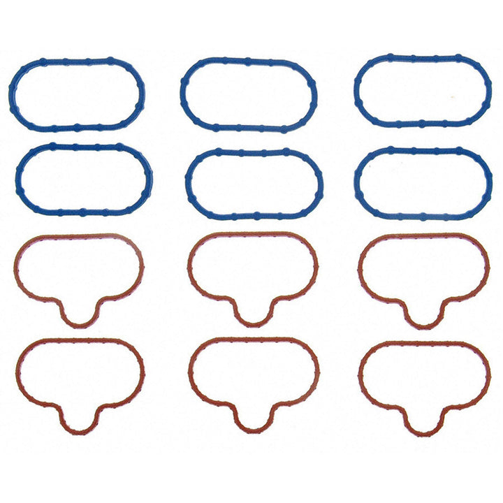 Fel-Pro intake gasket set front packaging showing model and fitment benefits