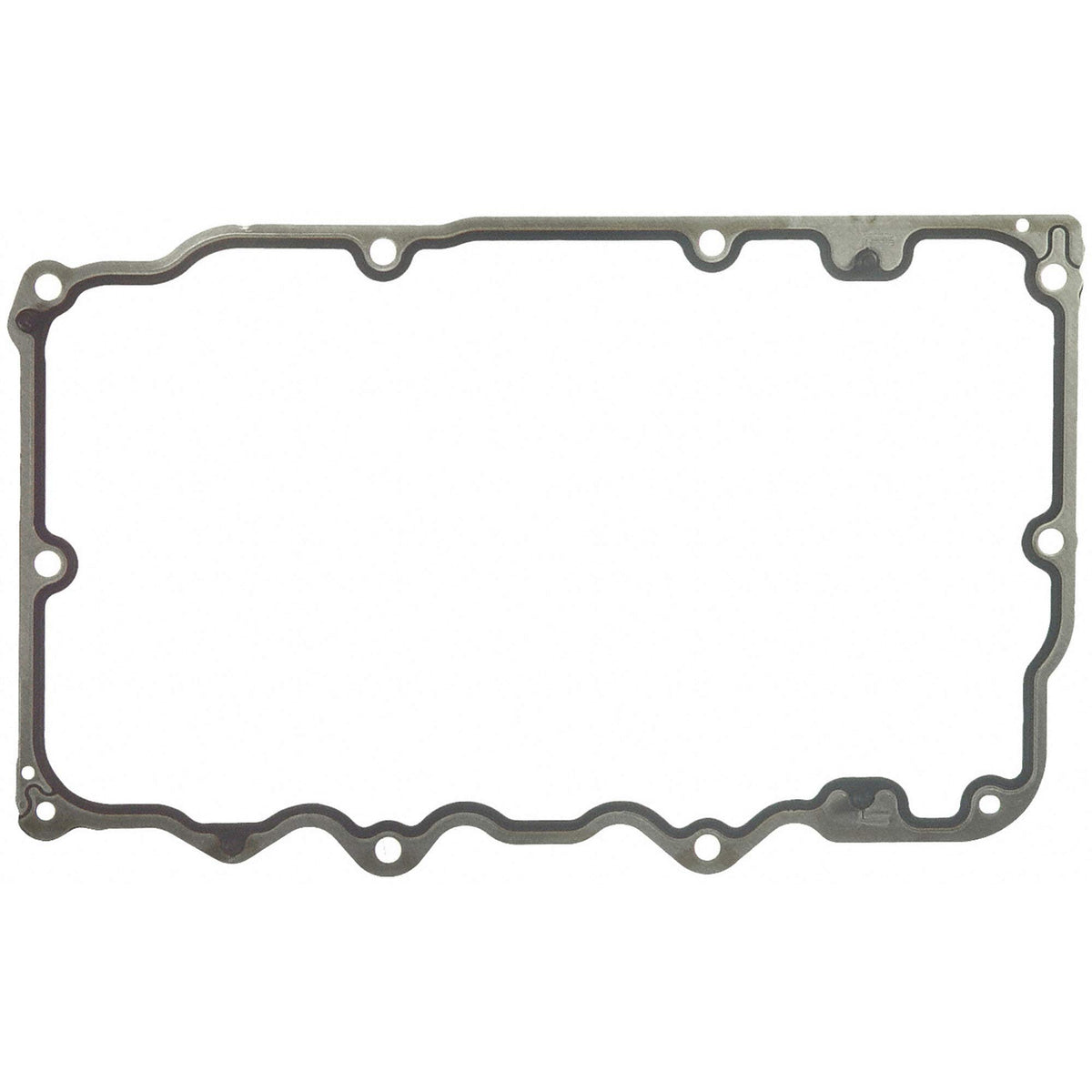 Fel-Pro oil pan gasket front view showing full kit and clean seal benefit