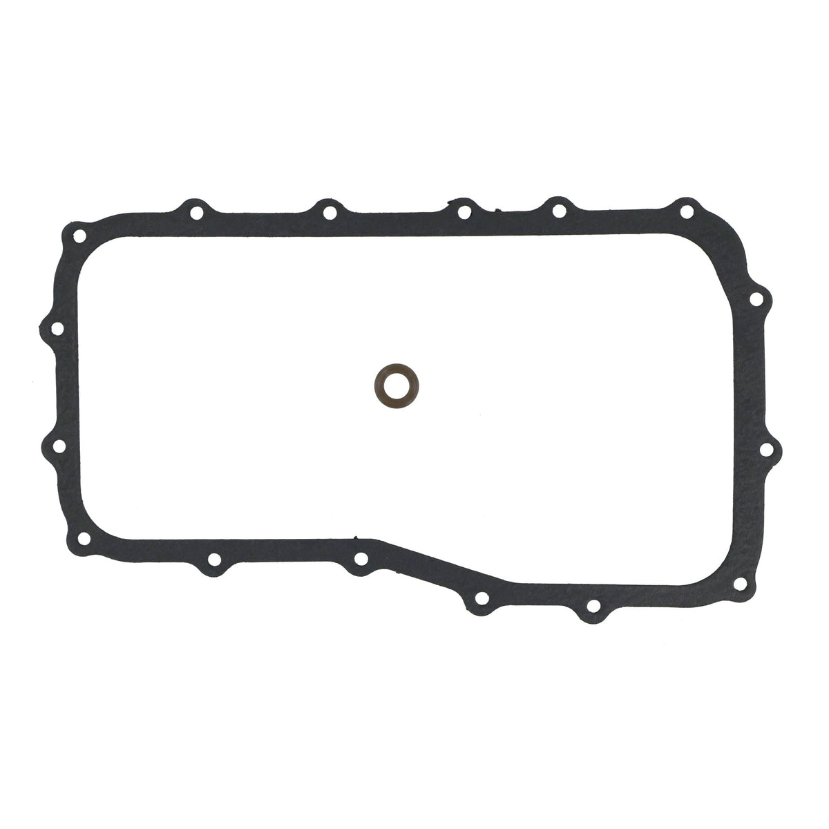 Fel-Pro oil pan gasket front view showing precise fit and leak prevention