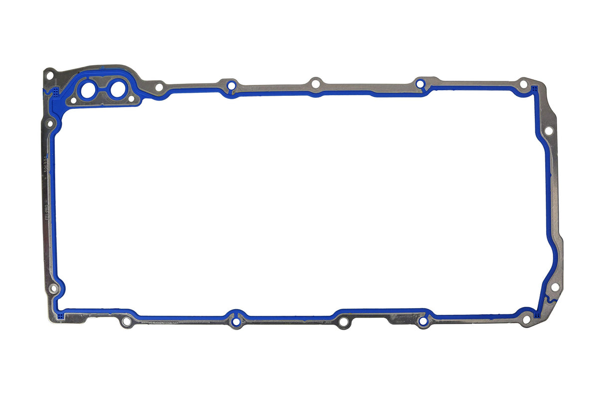 Fel-Pro front view of oil pan gasket set showing full kit and fitment benefits