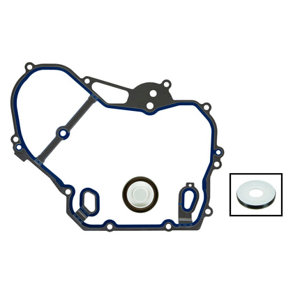 Fel-Pro timing cover gasket set front packaging showing fit and durability benefits