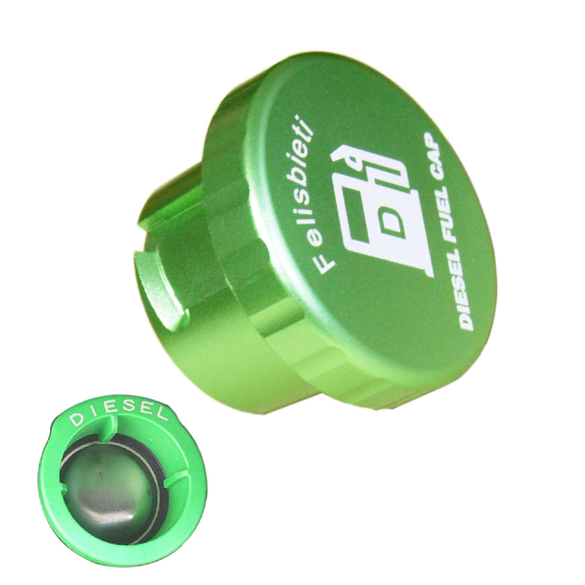 Felisbieti front view of fuel cap showing fit and finish, improves truck appearance