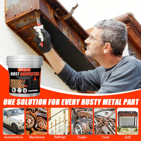 Felizlab before and after metal panel showing rust conversion result