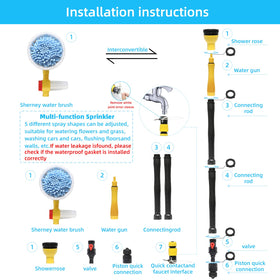 FEMBW hose connection and scale comparison confirming easy faucet fit