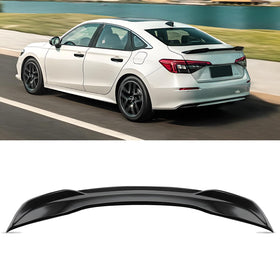Femibon glossy black front view showing sleek spoiler benefit of improved rear styling