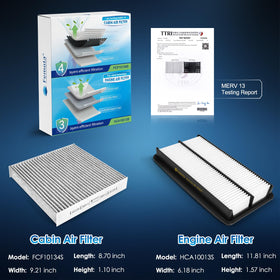 Femota cabin filter close-up showing activated carbon layer reducing odors