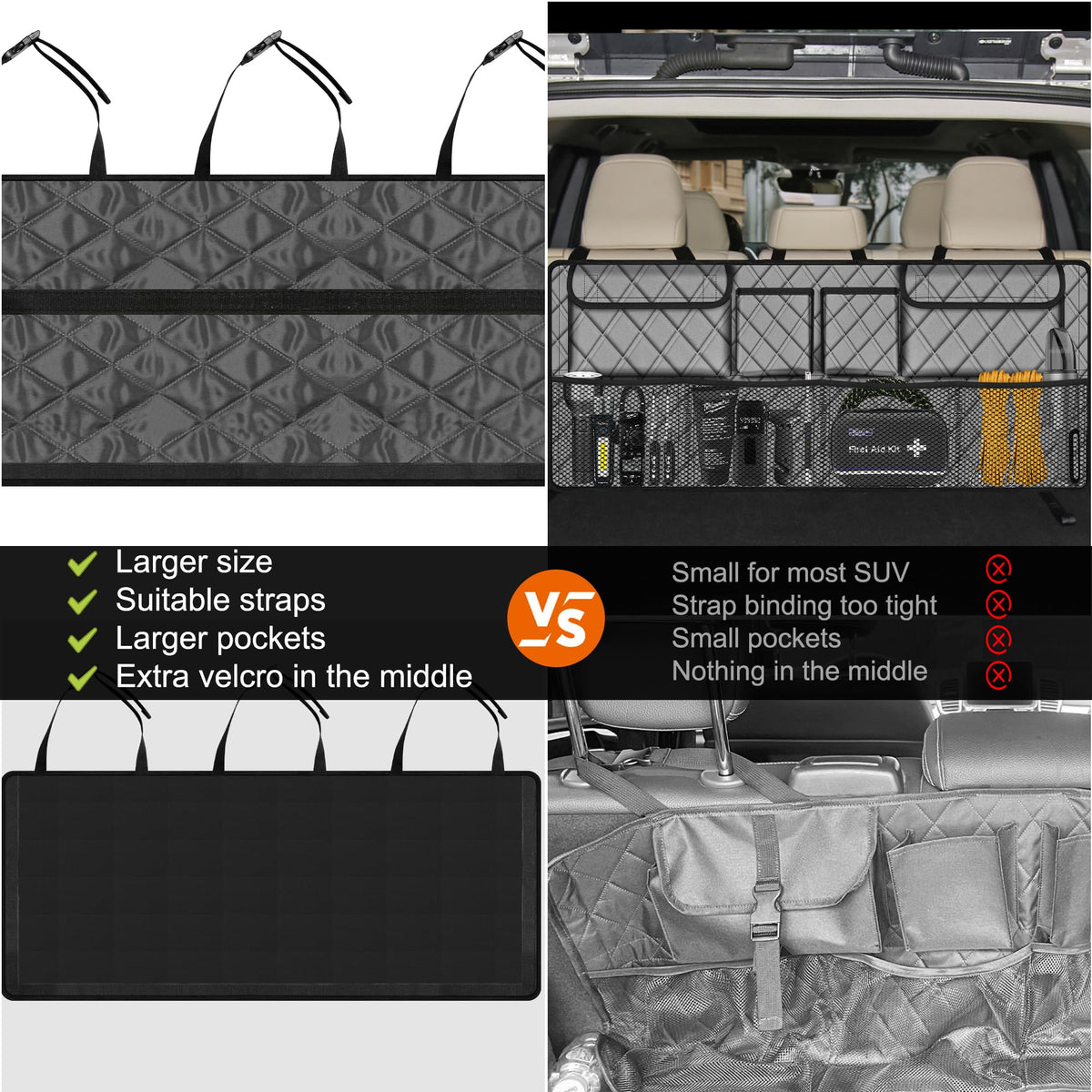 Femuar close-up of stitching and waterproof fabric showing durability benefit