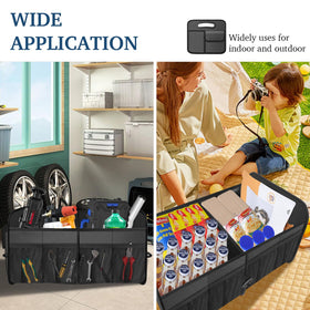 Femuar folded flat for compact storage and easy stowing between trips