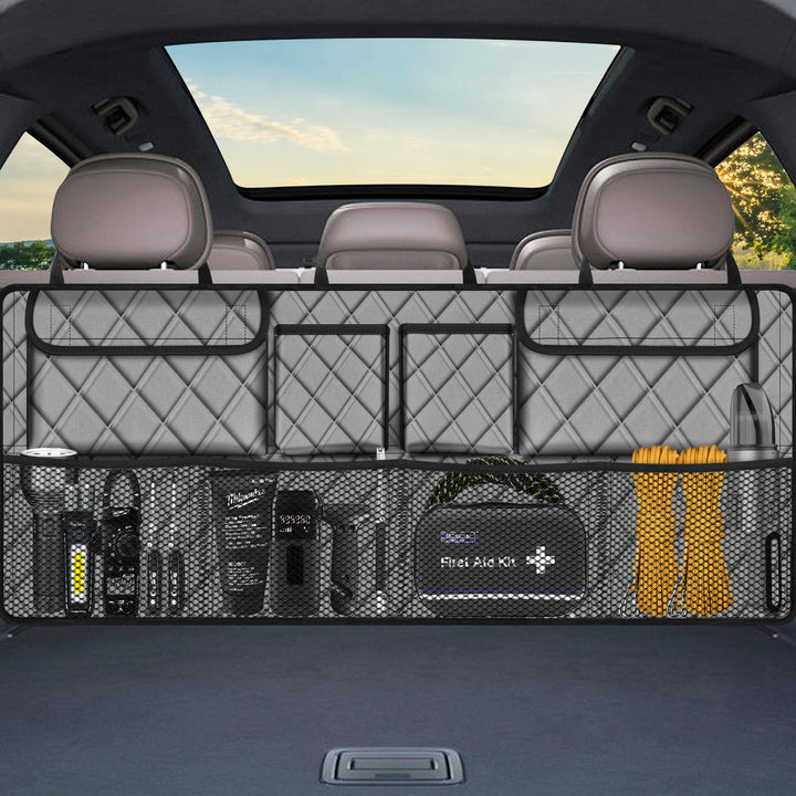 Femuar front view showing organizer in grey and quick-install benefit