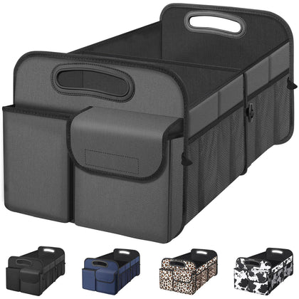 Femuar front view of trunk organizer showing stable structure and quick access