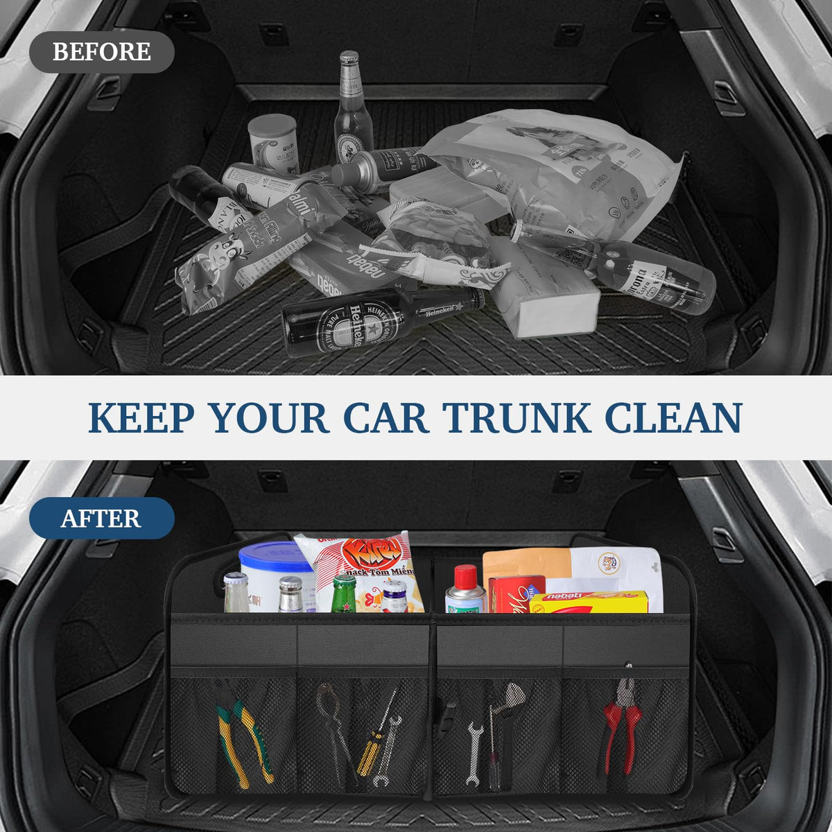Femuar installed in an SUV trunk demonstrating secure fit and space use