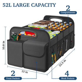 Femuar open interior compartments with removable dividers for organized storage