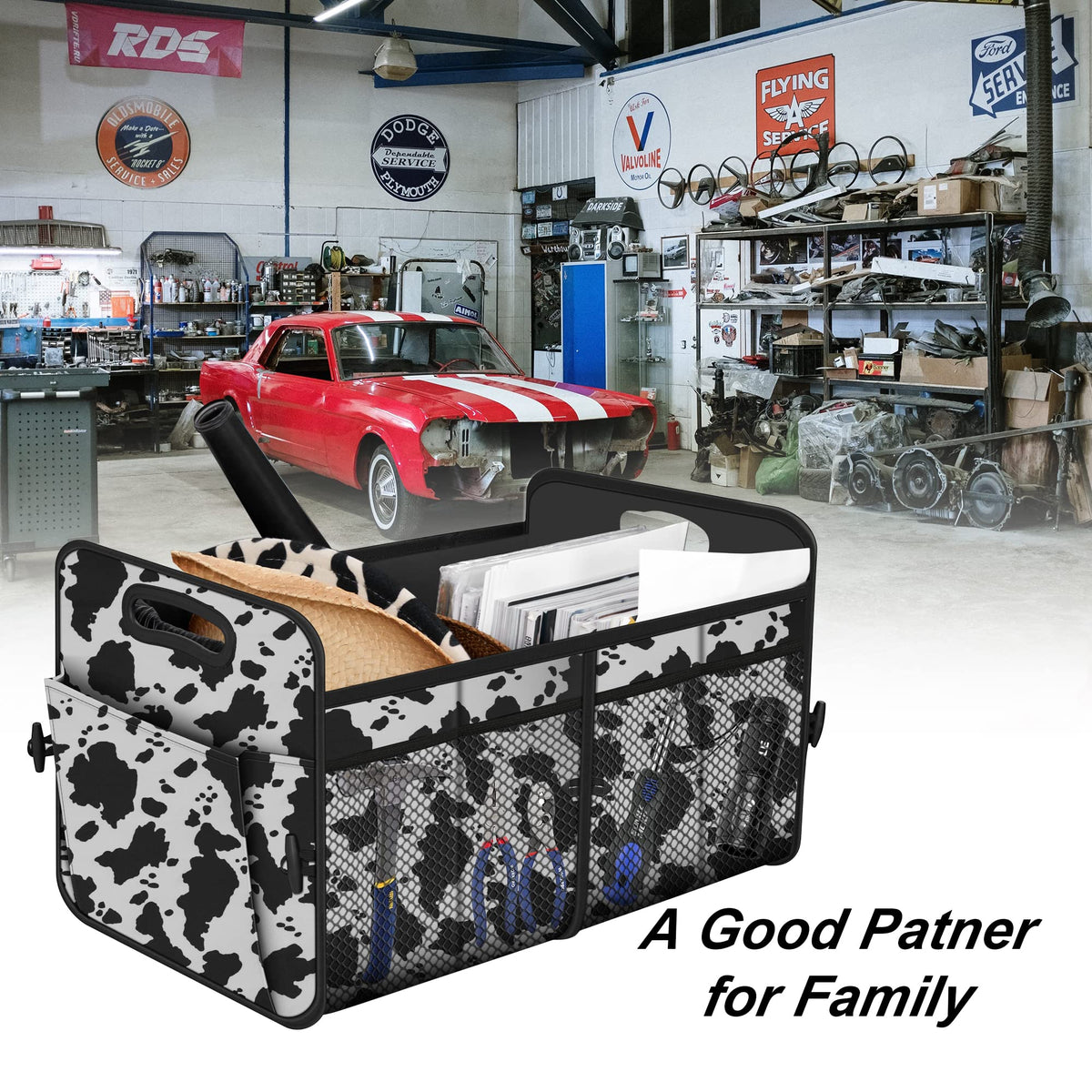 Femuar in SUV trunk lifestyle shot showing organized travel readiness benefit