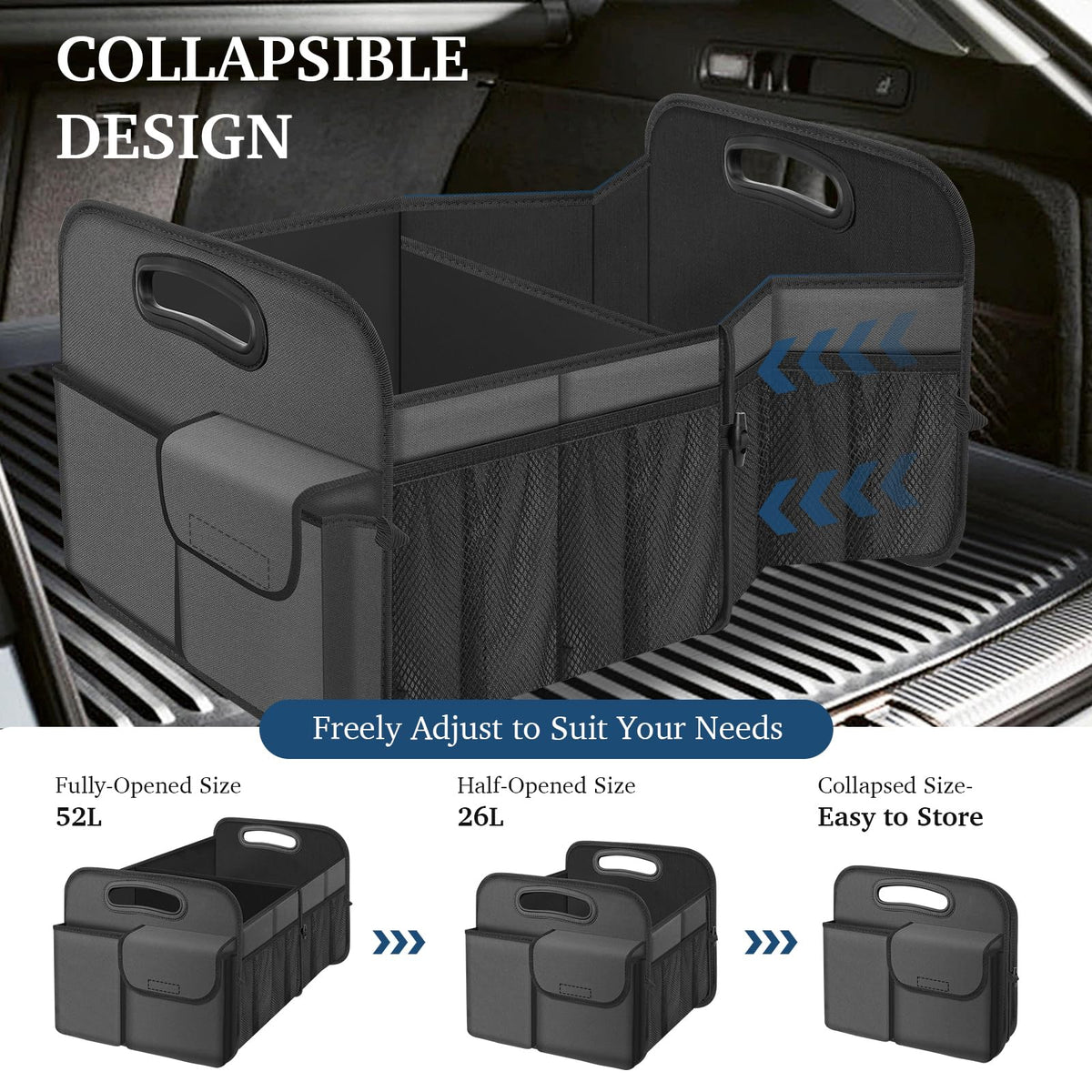 Femuar non-slip Velcro base detail keeping organizer steady and preventing spills