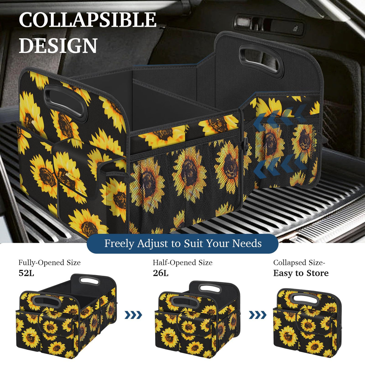 Femuar Velcro non‑slip bottom gripping trunk carpet for secure transport