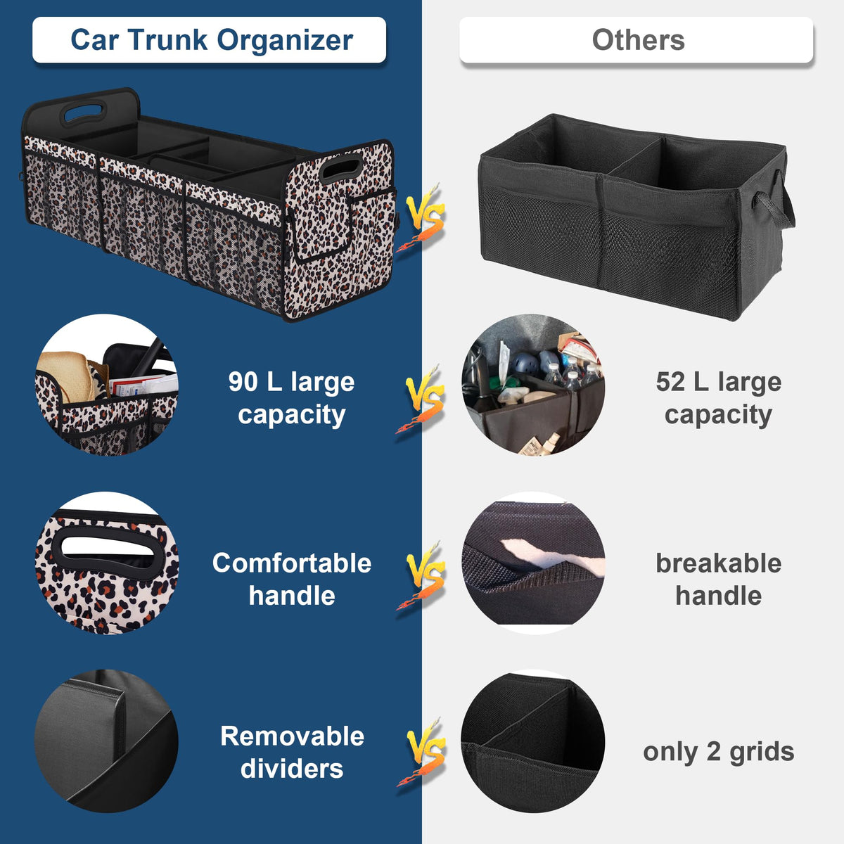 Femuar interior view with 15 pockets showing organization and quick access benefit